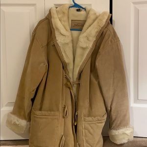 Authentic St. John’s Bay Suede and Fur Jacket